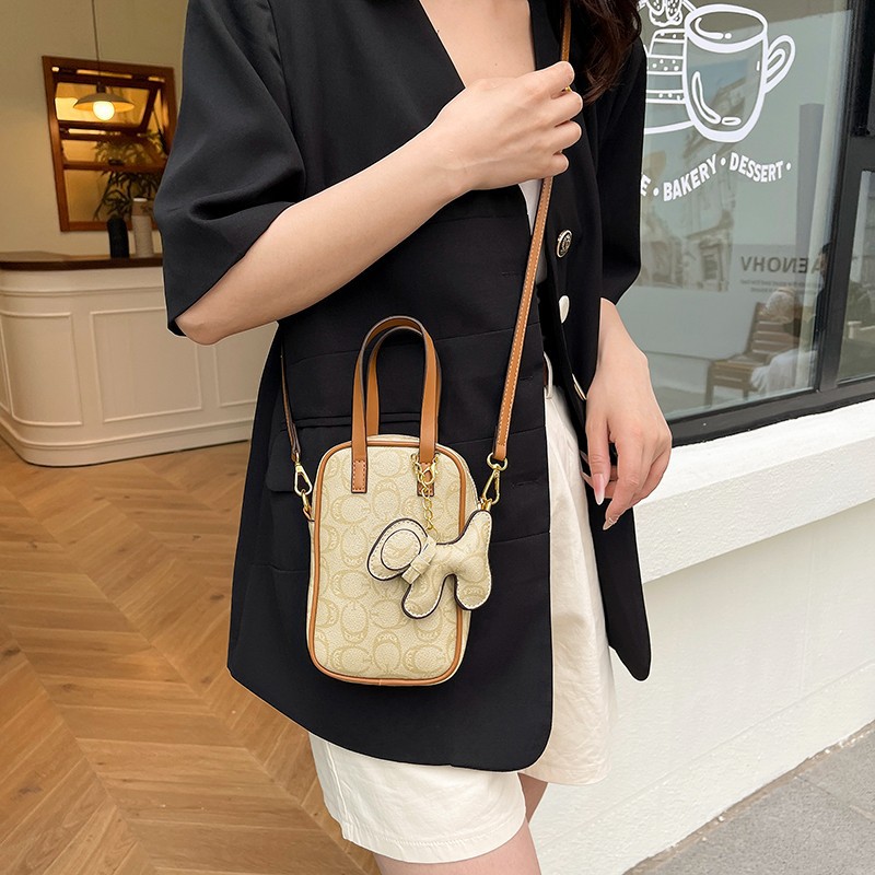 High-quality mobile phone bag for women's handbag retro printed shoulder bag fashionable versatile crossbody bag